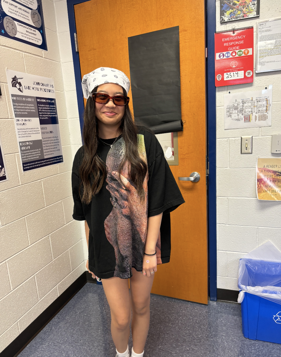 Natalie Alcancia dressed up on Thursday for "Class Subtheme day" as R&B for Sophmores. 